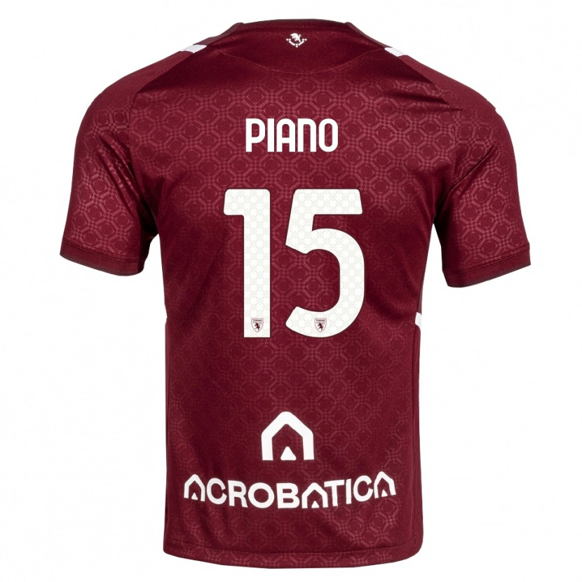 Danxen Niño Camiseta Enrico Piano #15 Burdeos Blanco 1ª Equipación 2026/27 La Camisa