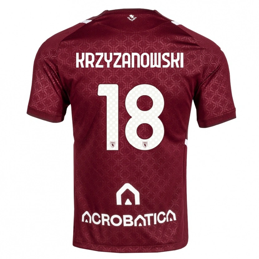 Danxen Niño Camiseta Jakub Krzyzanowski #18 Burdeos Blanco 1ª Equipación 2026/27 La Camisa