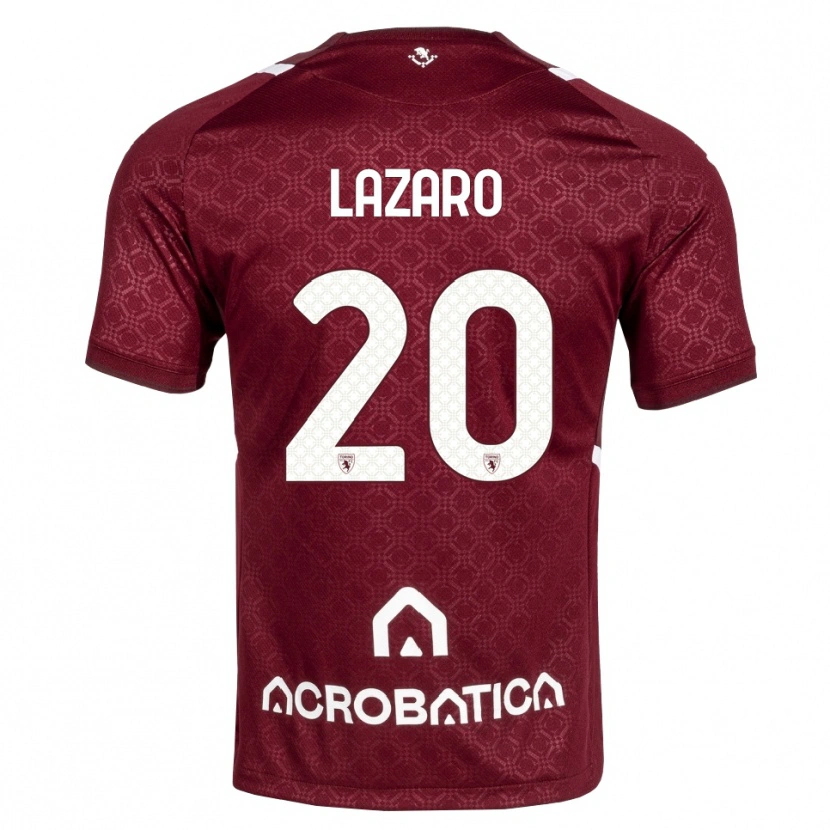 Danxen Niño Camiseta Valentino Lazaro #20 Burdeos Blanco 1ª Equipación 2026/27 La Camisa