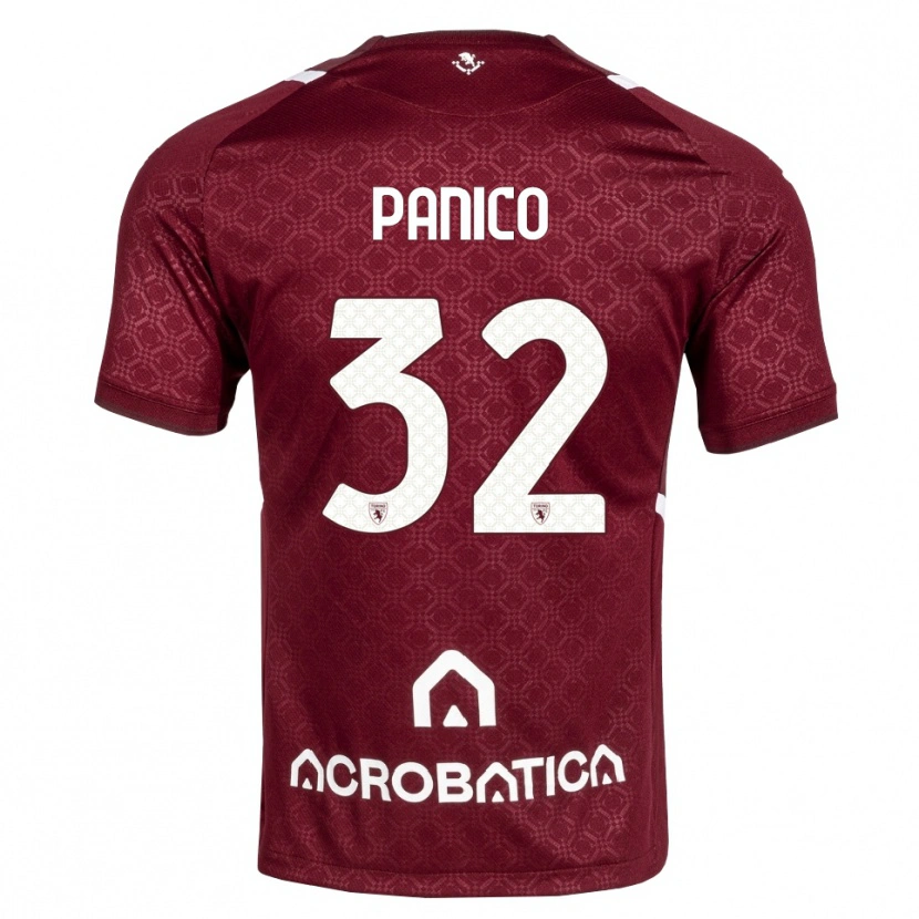 Danxen Niño Camiseta Patrizia Panico #32 Burdeos Blanco 1ª Equipación 2026/27 La Camisa