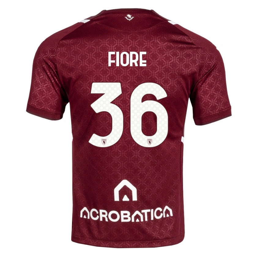 Danxen Niño Camiseta Jean Fiore #36 Burdeos Blanco 1ª Equipación 2026/27 La Camisa