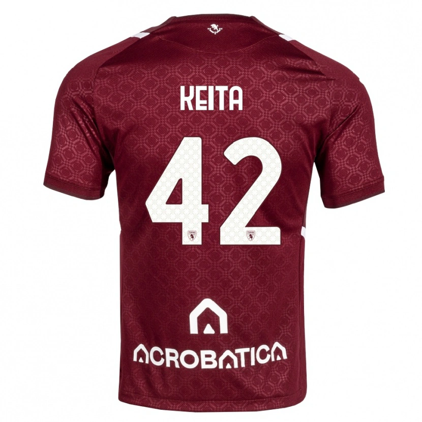 Danxen Niño Camiseta Karamoko Keita #42 Burdeos Blanco 1ª Equipación 2026/27 La Camisa