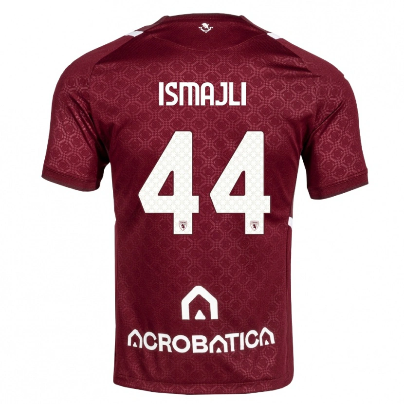 Danxen Niño Camiseta Ardian Ismajli #44 Burdeos Blanco 1ª Equipación 2026/27 La Camisa