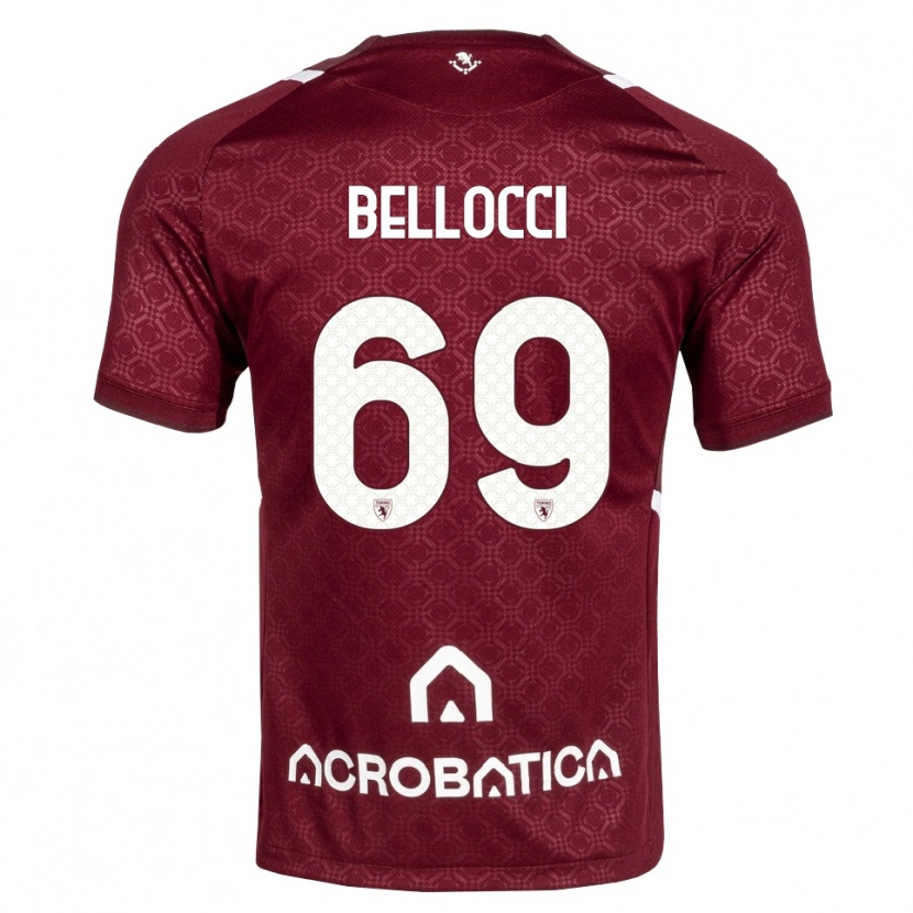 Danxen Niño Camiseta Andrea Bellocci #69 Burdeos Blanco 1ª Equipación 2026/27 La Camisa