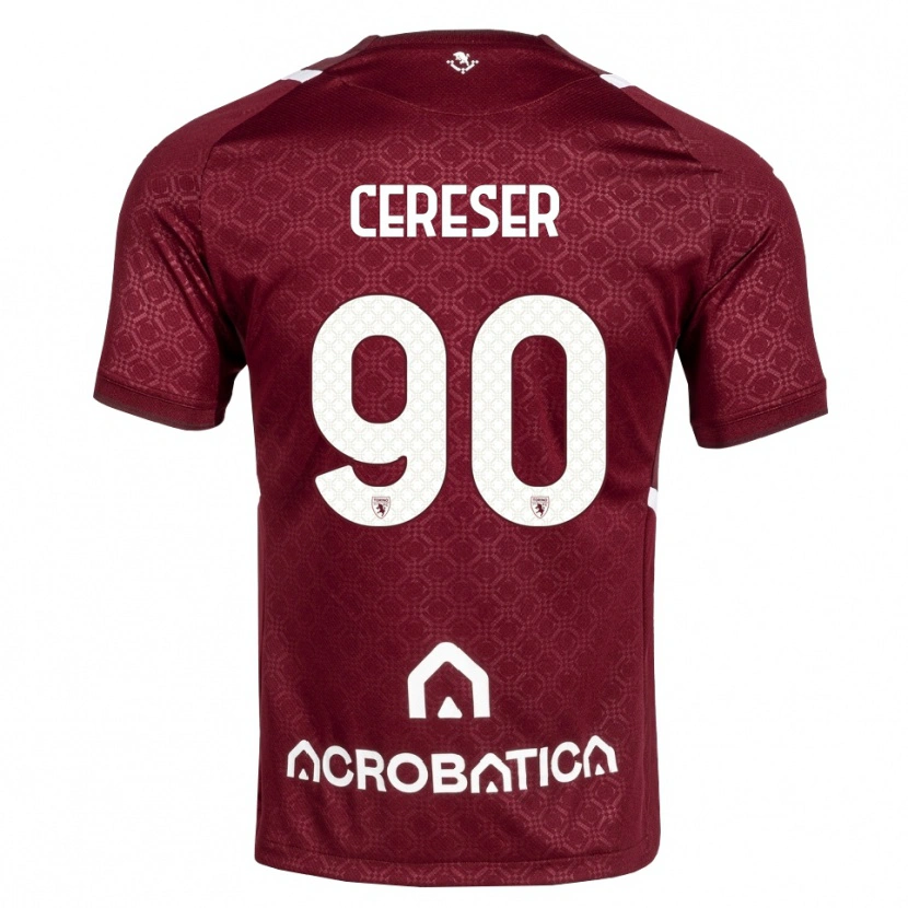 Danxen Niño Camiseta Francesco Cereser #90 Burdeos Blanco 1ª Equipación 2026/27 La Camisa