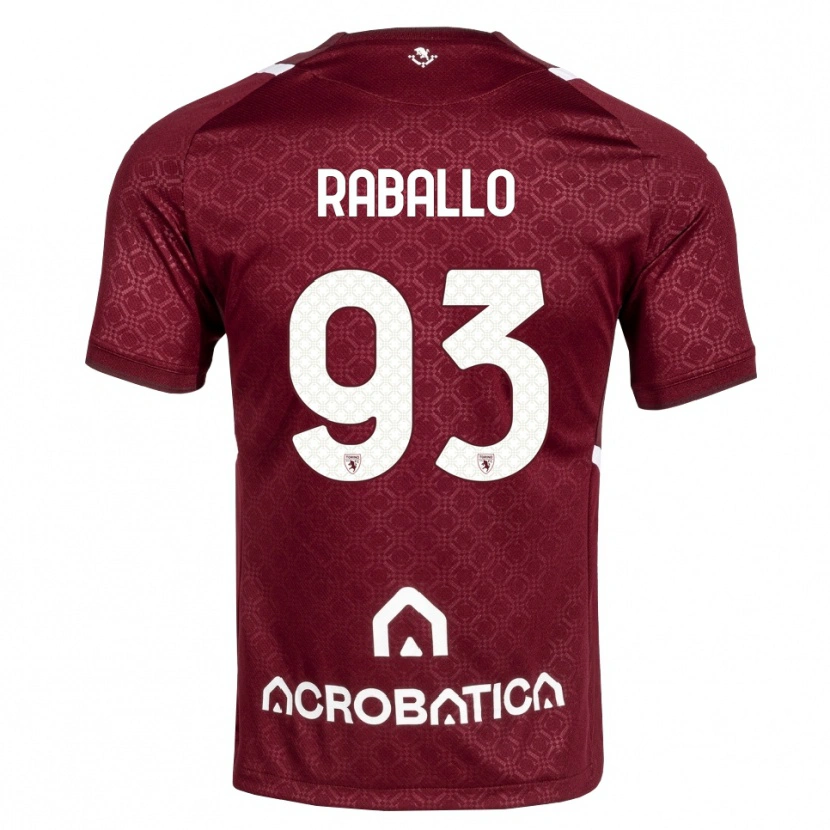 Danxen Niño Camiseta Alessio Raballo #93 Burdeos Blanco 1ª Equipación 2026/27 La Camisa