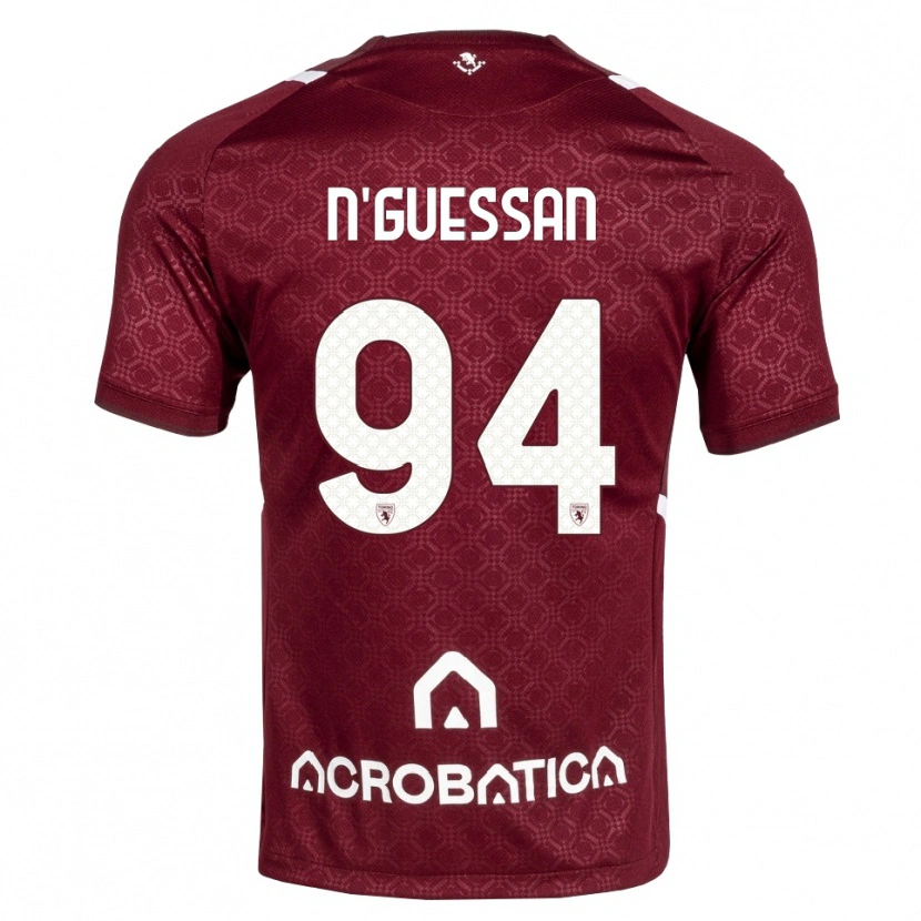 Danxen Niño Camiseta Ange Caumenan N'guessan #94 Burdeos Blanco 1ª Equipación 2026/27 La Camisa