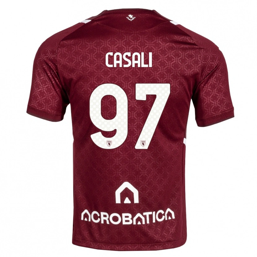 Danxen Niño Camiseta Michele Casali #97 Burdeos Blanco 1ª Equipación 2026/27 La Camisa
