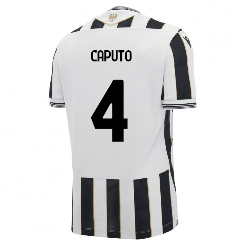 Danxen Niño Camiseta Luigi Caputo #4 Negro Blanco Rosa 1ª Equipación 2026/27 La Camisa