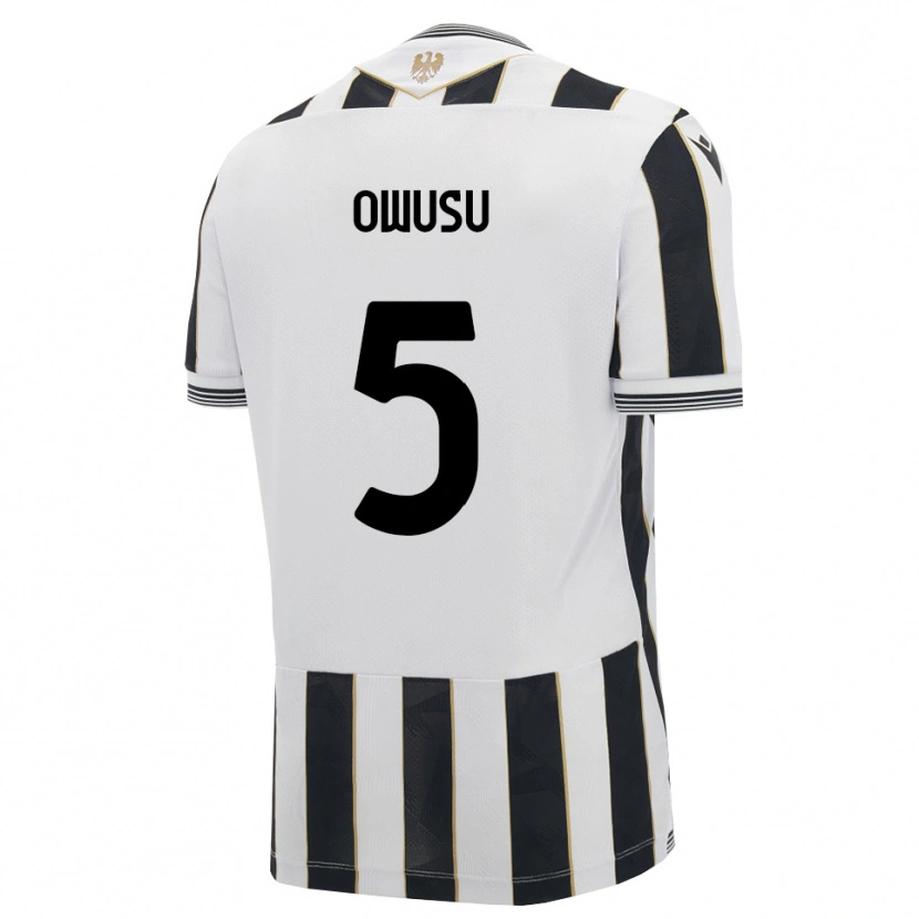 Danxen Niño Camiseta Robert Owusu #5 Negro Blanco Rosa 1ª Equipación 2026/27 La Camisa