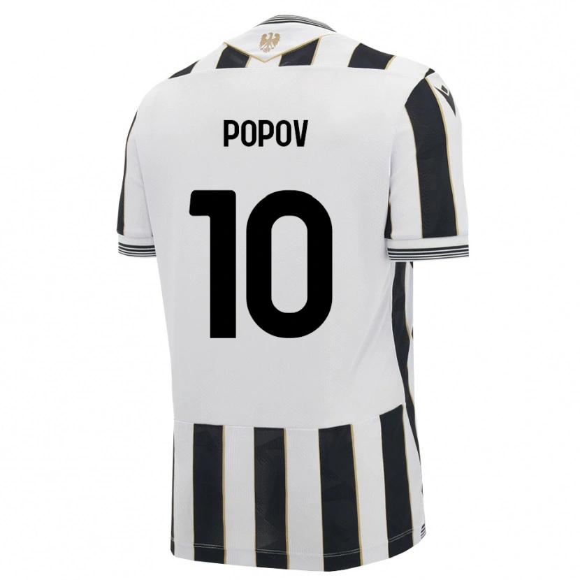 Danxen Niño Camiseta Nikolay Popov #10 Negro Blanco Rosa 1ª Equipación 2026/27 La Camisa