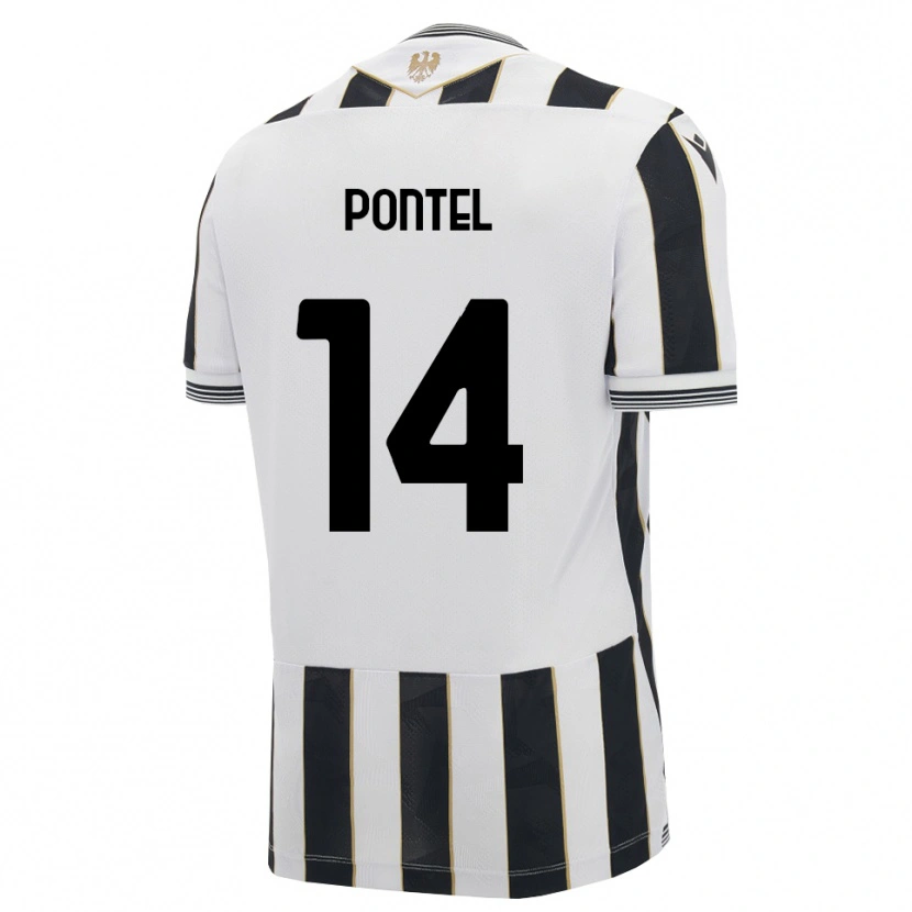 Danxen Niño Camiseta Simone Pontel #14 Negro Blanco Rosa 1ª Equipación 2026/27 La Camisa
