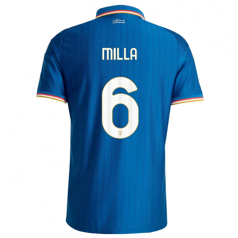 Danxen Niño Camiseta Luis Milla #6 Azul Blanco Rojo 1ª Equipación 2026/27 La Camisa