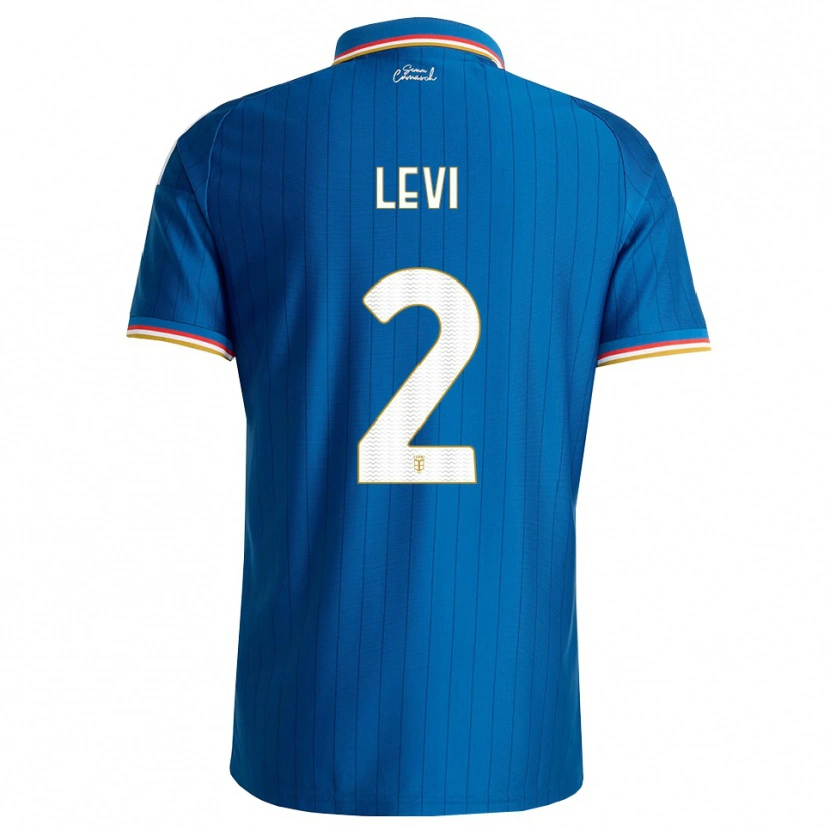 Danxen Niño Camiseta Levente Bősze #2 Azul Blanco Rojo 1ª Equipación 2026/27 La Camisa