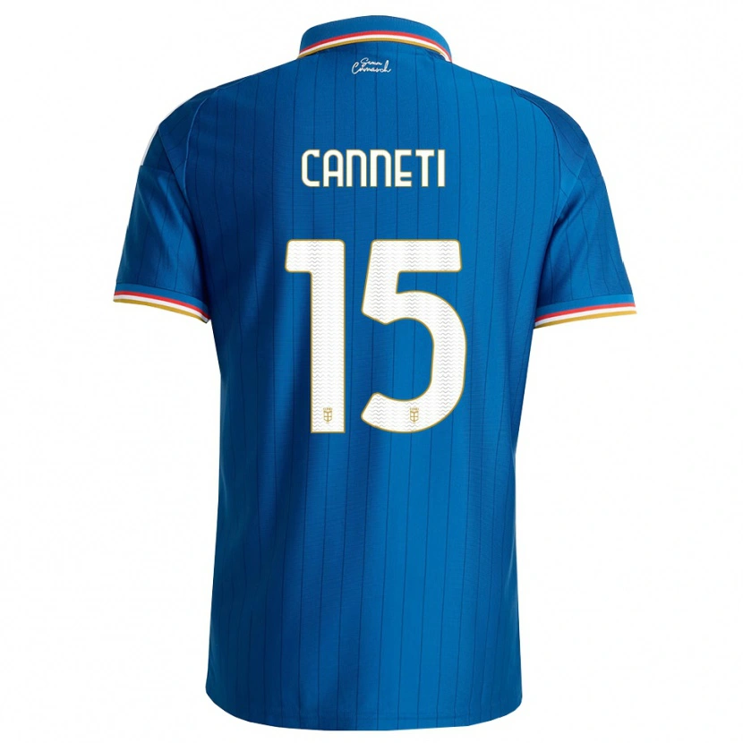 Danxen Niño Camiseta Iacopo Canneti #15 Azul Blanco Rojo 1ª Equipación 2026/27 La Camisa