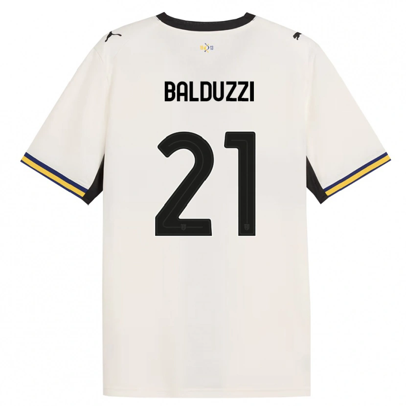 Danxen Niño Camiseta Davide Balduzzi #21 Blanco Roto Negro Amarillo 1ª Equipación 2026/27 La Camisa