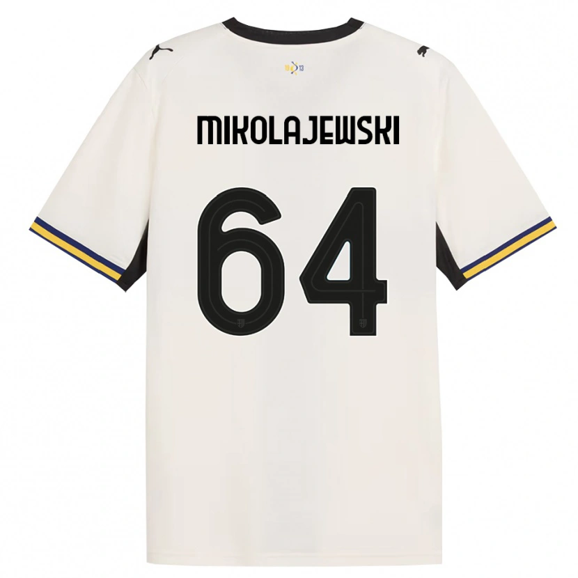 Danxen Niño Camiseta Daniel Mikolajewski #64 Blanco Roto Negro Amarillo 1ª Equipación 2026/27 La Camisa