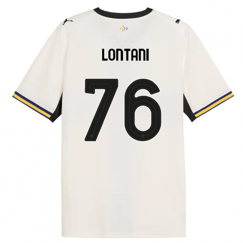 Danxen Niño Camiseta Simone Lontani #76 Blanco Roto Negro Amarillo 1ª Equipación 2026/27 La Camisa