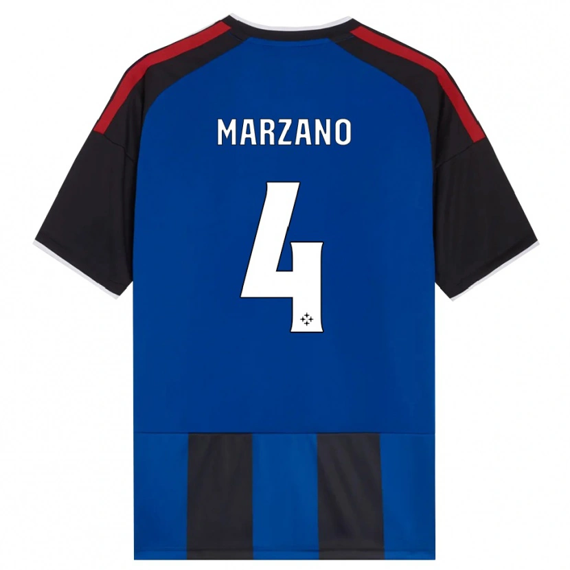 Danxen Niño Camiseta Michelangelo Marzano #4 Negro Rojo Blanco Azul 1ª Equipación 2026/27 La Camisa