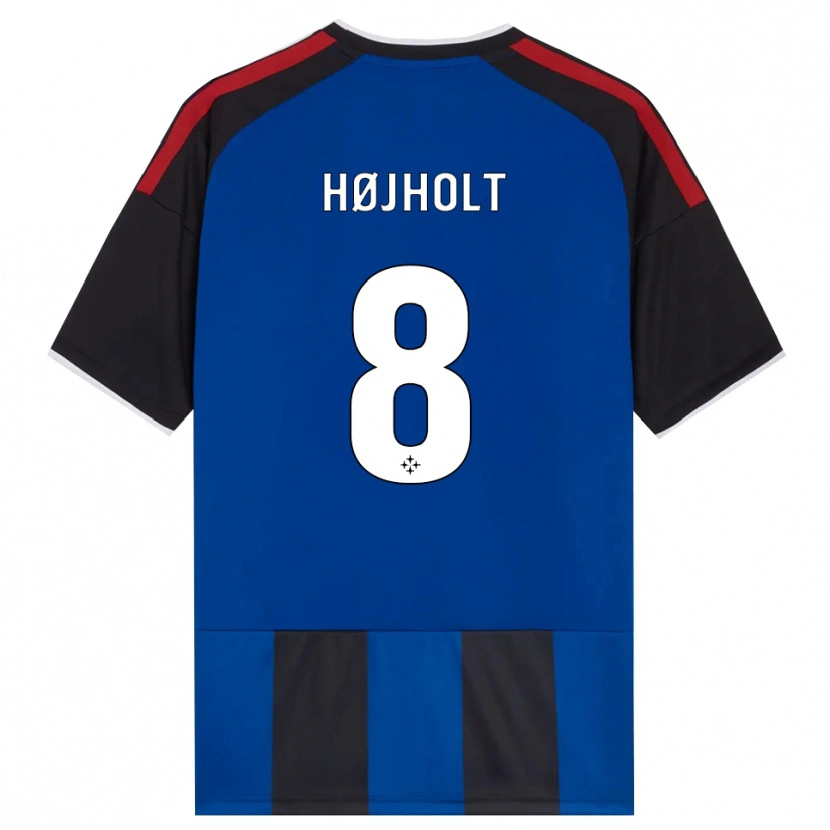 Danxen Niño Camiseta Malthe Højholt #8 Negro Rojo Blanco Azul 1ª Equipación 2026/27 La Camisa