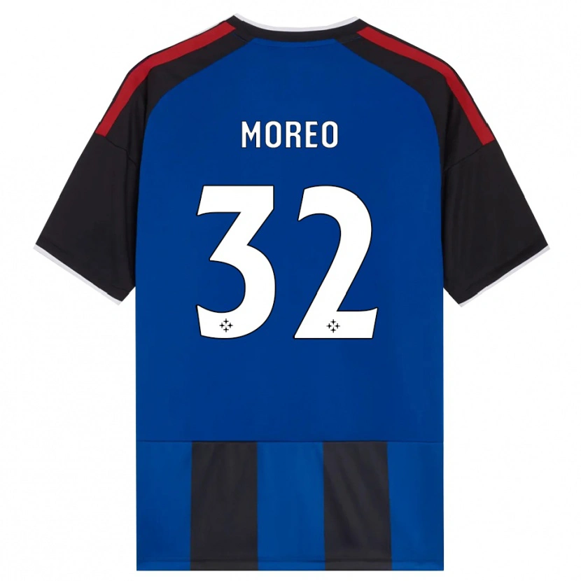 Danxen Niño Camiseta Stefano Moreo #32 Negro Rojo Blanco Azul 1ª Equipación 2026/27 La Camisa