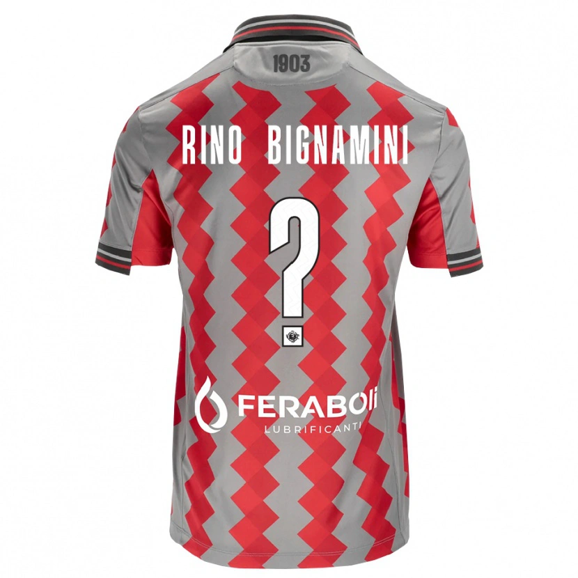 Danxen Niño Camiseta Filippo Rino Bignamini #0 Gris Rojo Blanco 1ª Equipación 2026/27 La Camisa