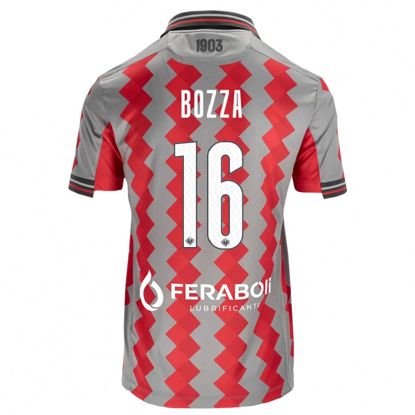 Danxen Niño Camiseta Mattia Bozza #16 Gris Rojo Blanco 1ª Equipación 2026/27 La Camisa
