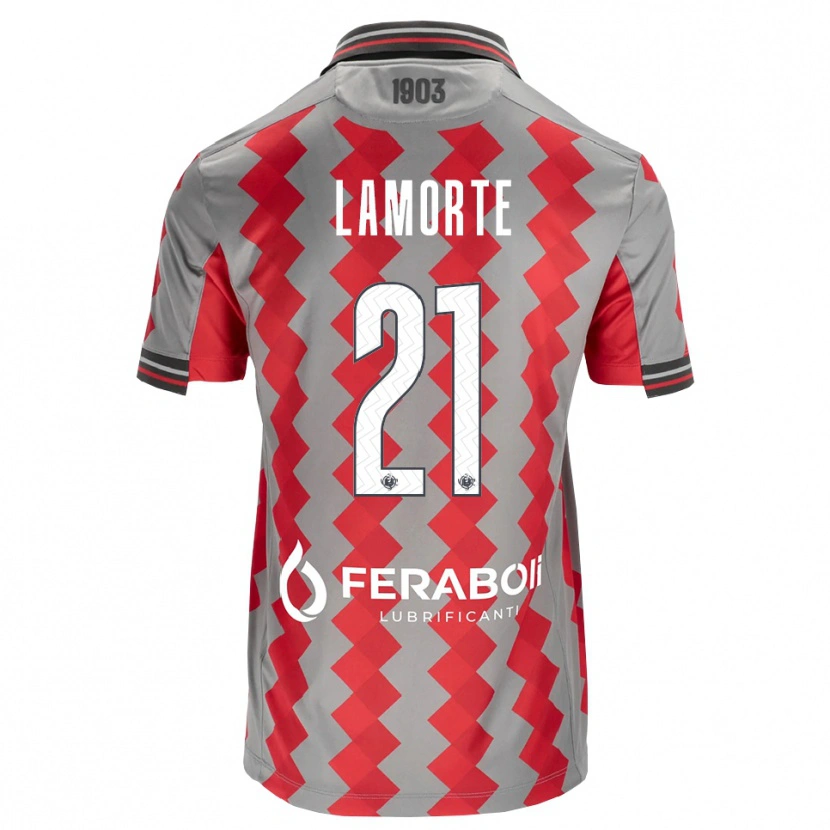 Danxen Niño Camiseta Alessandro Lamorte #21 Gris Rojo Blanco 1ª Equipación 2026/27 La Camisa
