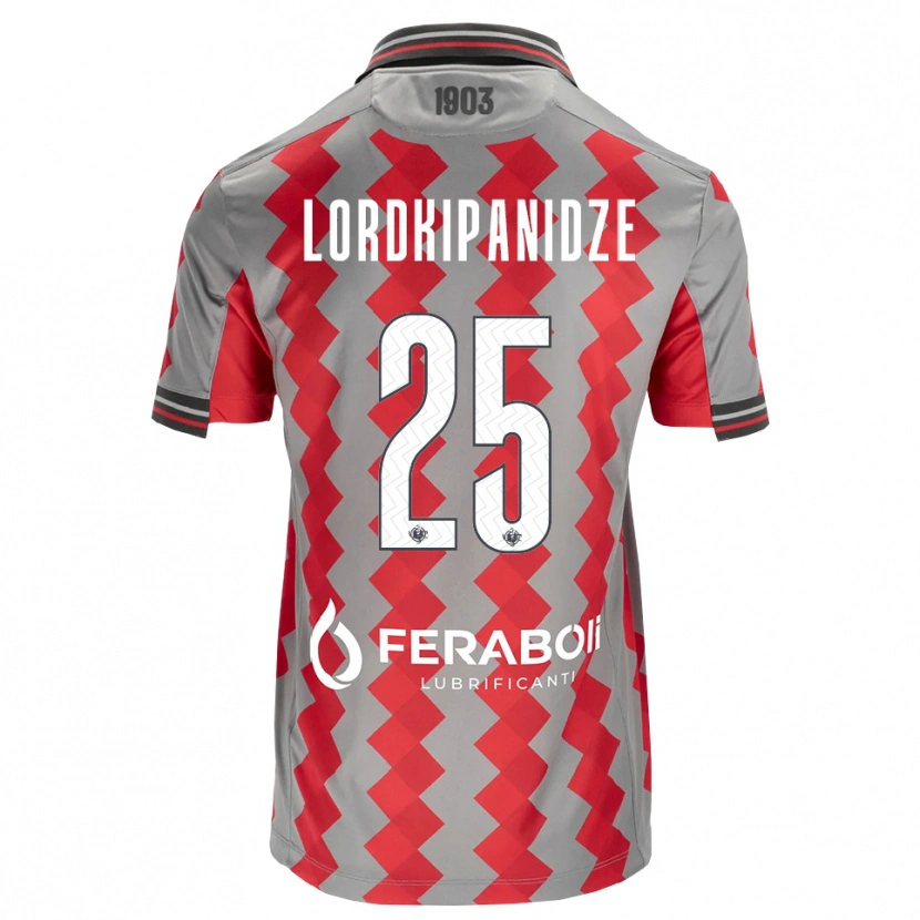 Danxen Niño Camiseta Dachi Lordkipanidze #25 Gris Rojo Blanco 1ª Equipación 2026/27 La Camisa