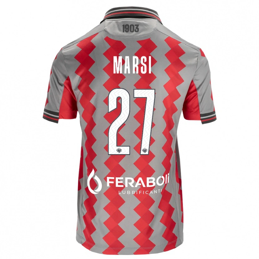 Danxen Niño Camiseta Simone Marsi #27 Gris Rojo Blanco 1ª Equipación 2026/27 La Camisa
