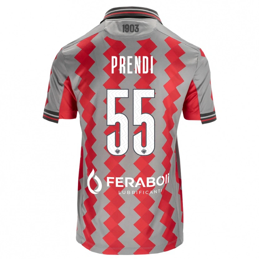 Danxen Niño Camiseta Denis Prendi #55 Gris Rojo Blanco 1ª Equipación 2026/27 La Camisa