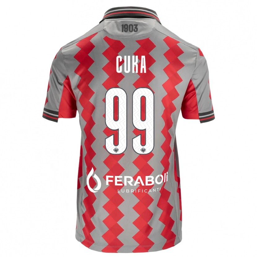Danxen Niño Camiseta Samuel Cuka #99 Gris Rojo Blanco 1ª Equipación 2026/27 La Camisa