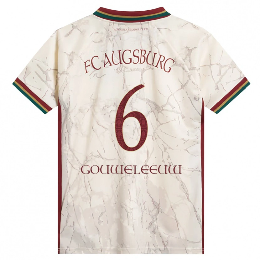 Danxen Niño Camiseta Jeffrey Gouweleeuw #6 Verde Arroz Blanco Burdeos 1ª Equipación 2026/27 La Camisa