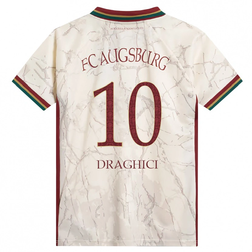 Danxen Niño Camiseta Robert Drăghici #10 Verde Arroz Blanco Burdeos 1ª Equipación 2026/27 La Camisa