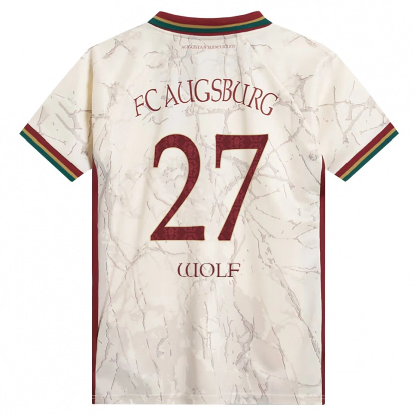Danxen Niño Camiseta Marius Wolf #27 Verde Arroz Blanco Burdeos 1ª Equipación 2026/27 La Camisa