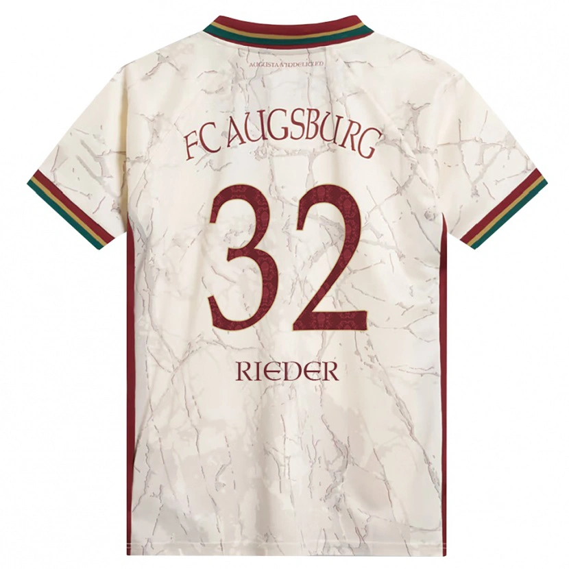 Danxen Niño Camiseta Fabian Rieder #32 Verde Arroz Blanco Burdeos 1ª Equipación 2026/27 La Camisa