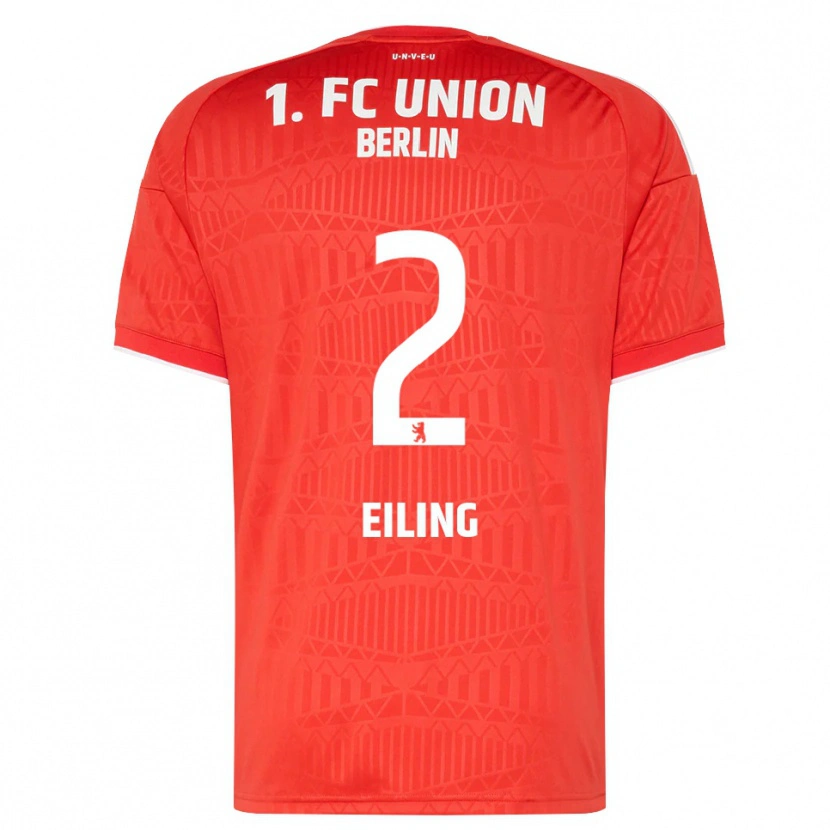 Danxen Niño Camiseta Phillip Eiling #2 Rojo Blanco 1ª Equipación 2026/27 La Camisa