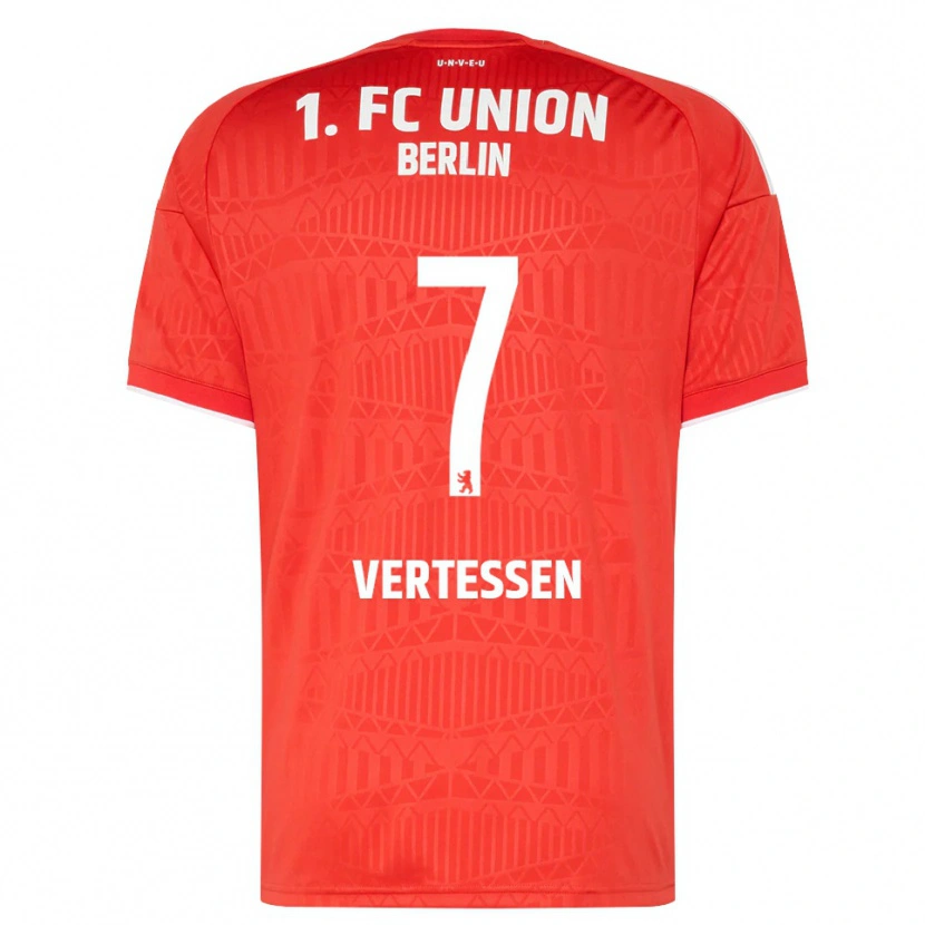 Danxen Niño Camiseta Yorbe Vertessen #7 Rojo Blanco 1ª Equipación 2026/27 La Camisa