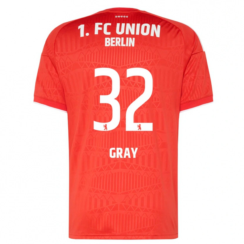 Danxen Niño Camiseta Mekhi Gray #32 Rojo Blanco 1ª Equipación 2026/27 La Camisa