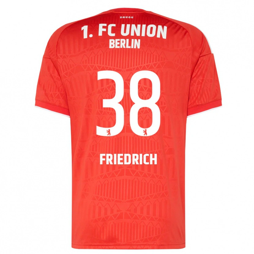 Danxen Niño Camiseta Julien Friedrich #38 Rojo Blanco 1ª Equipación 2026/27 La Camisa