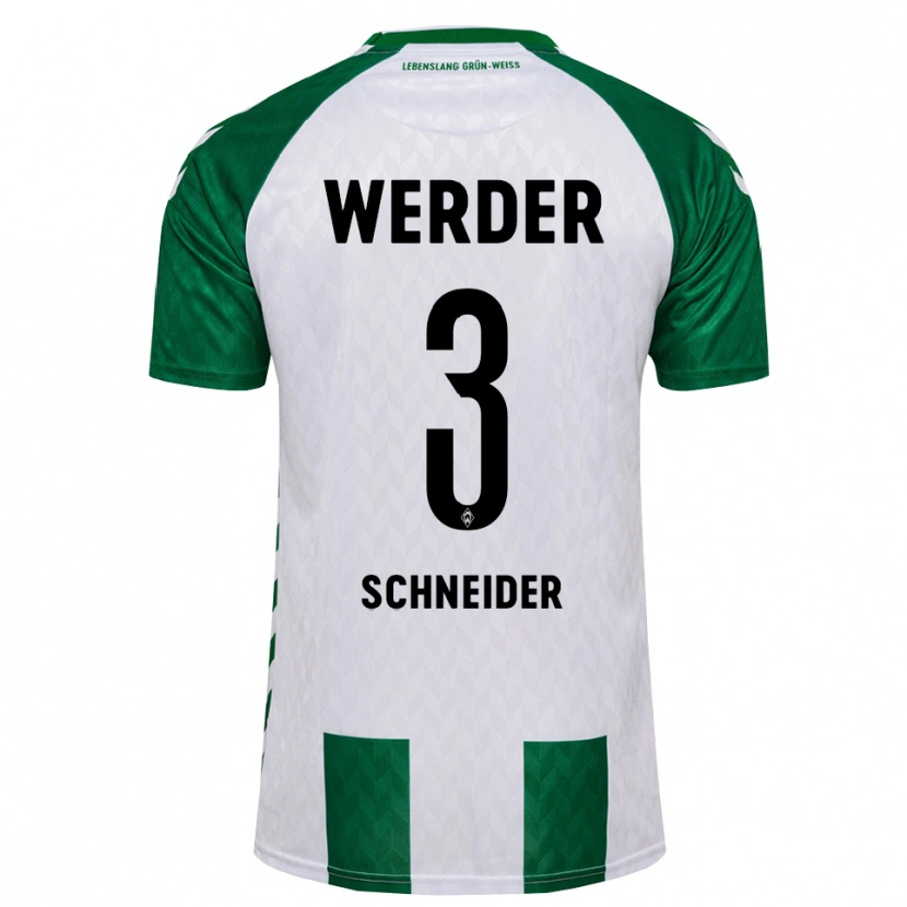 Danxen Niño Camiseta Dieter Schneider #3 Verde Blanco 1ª Equipación 2026/27 La Camisa