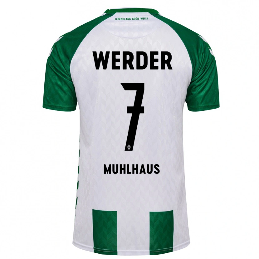 Danxen Niño Camiseta Larissa Mühlhaus #7 Verde Blanco 1ª Equipación 2026/27 La Camisa
