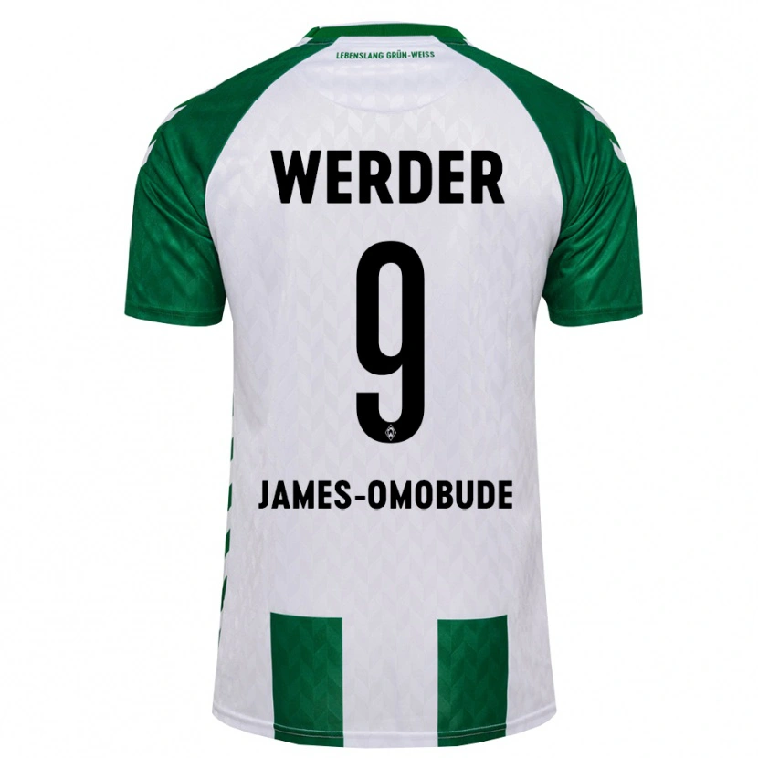 Danxen Niño Camiseta Favor James-Omobude #9 Verde Blanco 1ª Equipación 2026/27 La Camisa