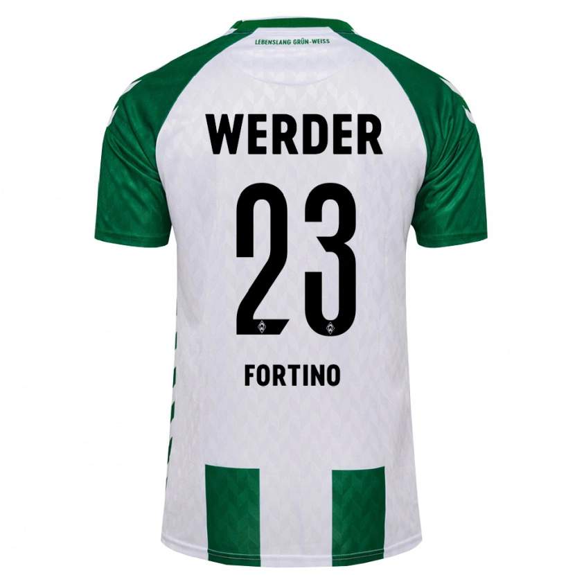 Danxen Niño Camiseta Pierro Miguel Fortino #23 Verde Blanco 1ª Equipación 2026/27 La Camisa