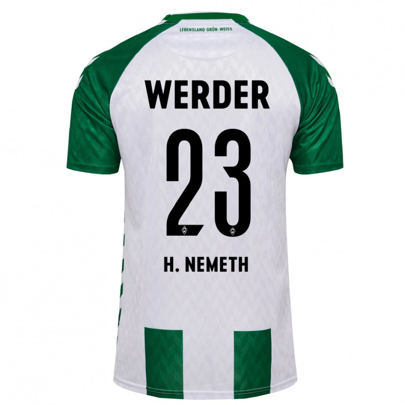 Danxen Niño Camiseta Hanna Németh #23 Verde Blanco 1ª Equipación 2026/27 La Camisa