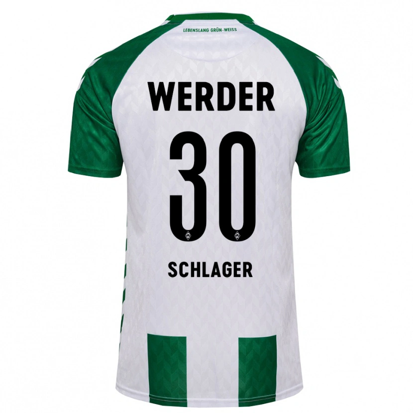Danxen Niño Camiseta Alexander Schlager #30 Verde Blanco 1ª Equipación 2026/27 La Camisa