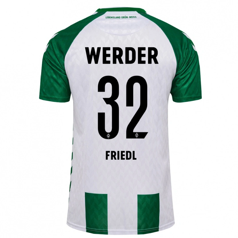 Danxen Niño Camiseta Marco Friedl #32 Verde Blanco 1ª Equipación 2026/27 La Camisa