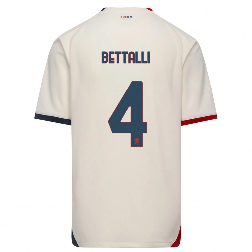 Danxen Niño Camiseta Giorgia Bettalli #4 Blanco Roto Rojo 2ª Equipación 2026/27 La Camisa