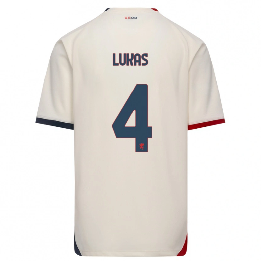 Danxen Niño Camiseta Deividas Lukas #4 Blanco Roto Rojo 2ª Equipación 2026/27 La Camisa