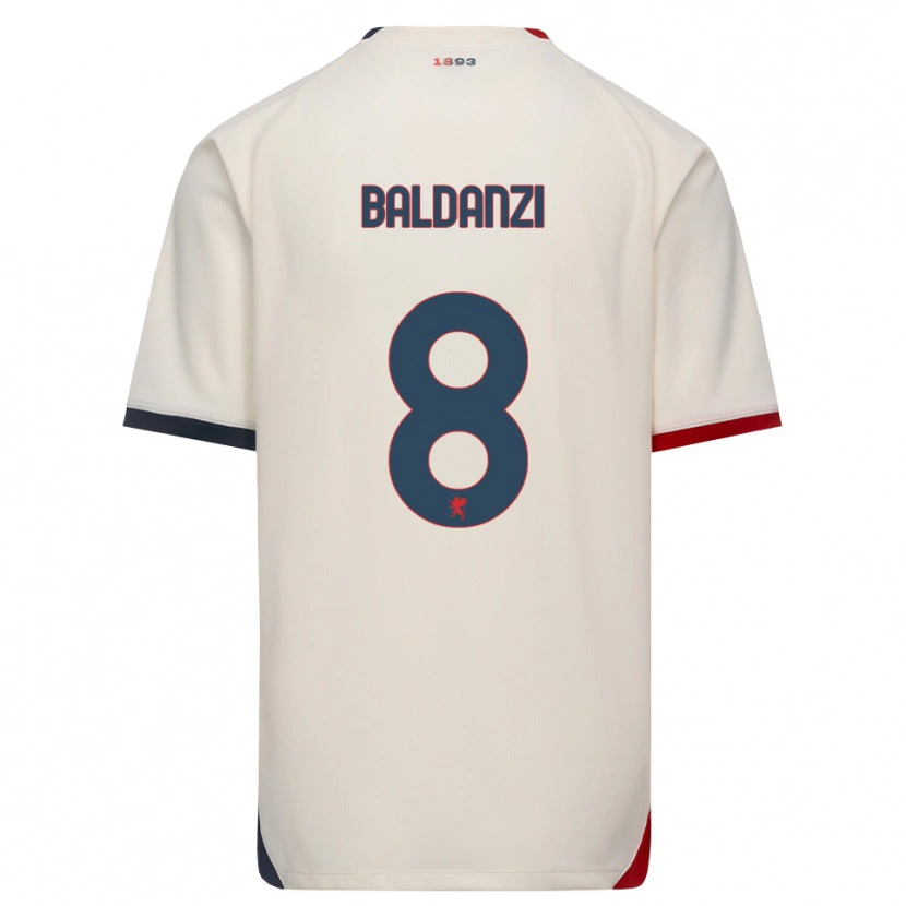 Danxen Niño Camiseta Tommaso Baldanzi #8 Blanco Roto Rojo 2ª Equipación 2026/27 La Camisa